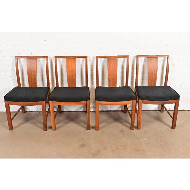 Mid-Century Modern Michael Taylor for Baker Furniture Mid-Century Modern Walnut Dining Chairs, Set of Four For Sale - Image 3 of 9