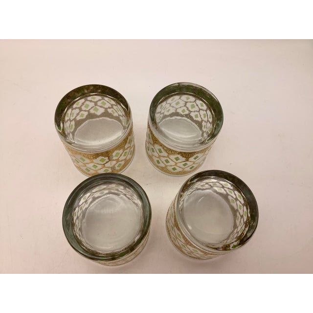 Culver Valencia 22kt Gold and Green Diamond Cocktail Glass Set of 4 For Sale - Image 12 of 12