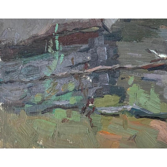 1970s Impressionism Oil Painting: Ukrainian Rural Landscape, 1970s For Sale - Image 5 of 6