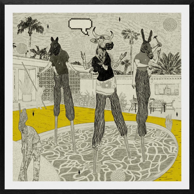 2020s Pool Party Triptych by Steve Moors, 95"x31" Framed For Sale - Image 5 of 18