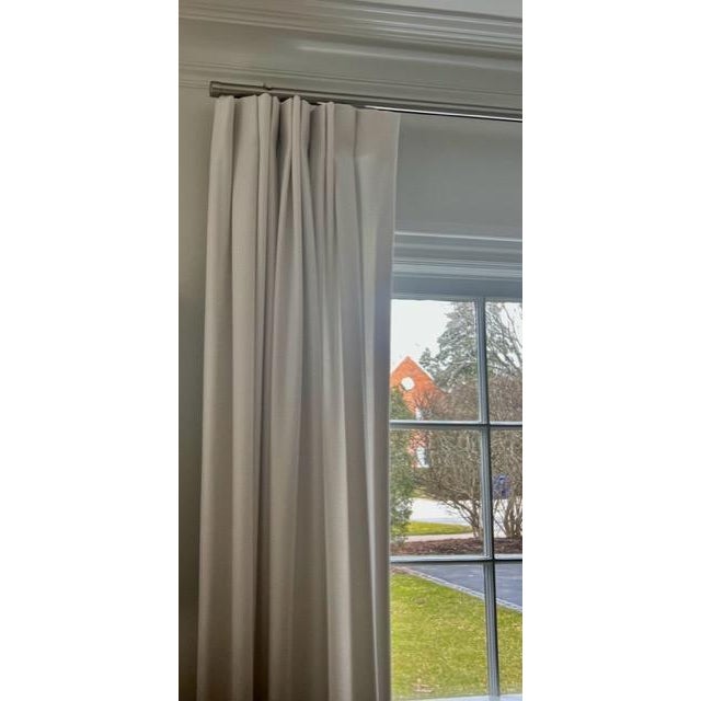 American The Shade Store Wool Flannel Drapes in Glacier & Hardware - 7 Piece Set For Sale - Image 3 of 12