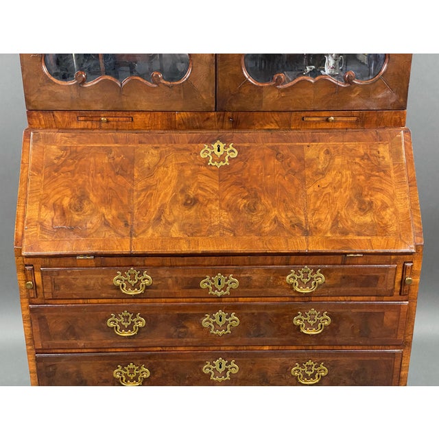 Wood 18th Century George II English Walnut Secretary Bookcase For Sale - Image 7 of 11