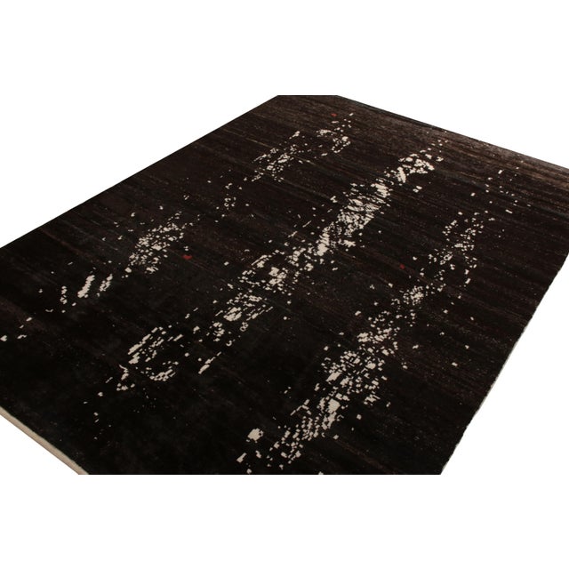 Rug & Kilim Rug & Kilim’s Modern Rug in All Over Brown-Black, White Abstract Pattern For Sale - Image 4 of 5