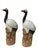 2000 - 2009 Pair of Vintage Asian Glazed Ceramic Red-Crowned Crane Statues For Sale - Image 5 of 12