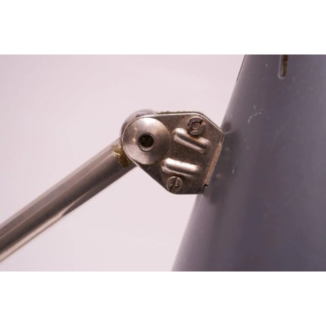 Gray Dutch Chrome and Painted Gray Metal Task Lamp with Oversized Shade by Hala For Sale - Image 8 of 13