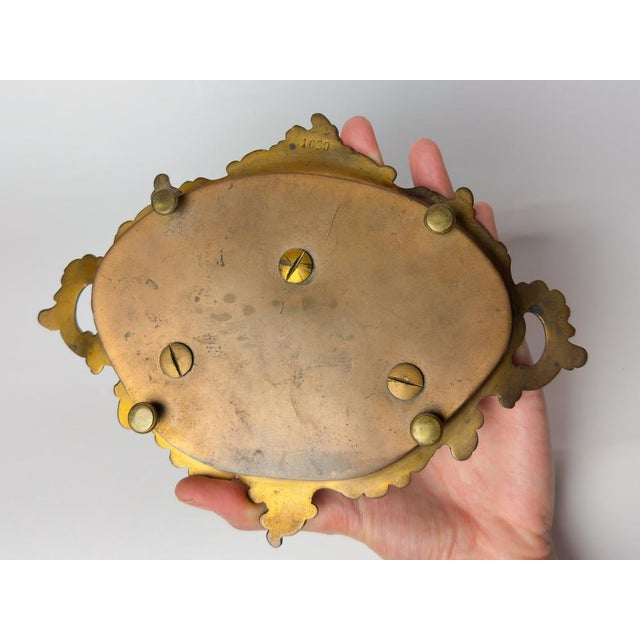 French Napoleon III Champlevé Enamel Inkwell on Tray, 1800s For Sale - Image 9 of 14