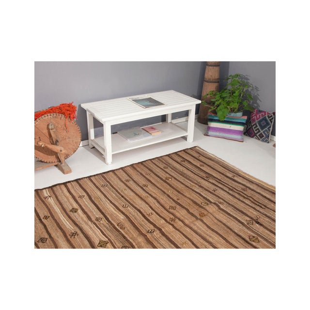 Vintage Brown Turkish Kilim Rug - 6`6" X 11`0" For Sale In Los Angeles - Image 6 of 6