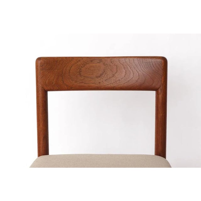 Mid-Century Oak Dining Chair with Light Grey Upholstery, 1960s For Sale - Image 6 of 10