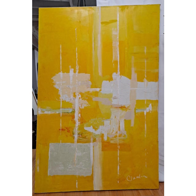 Abstract Mid-Century Abstract Painting by Chamlin For Sale - Image 3 of 10