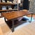 Sarreid Leonard Lodge Cocktail Table Two tier reclaimed wood coffee table with distinct metal band legs. 45” x 30”x 18”
