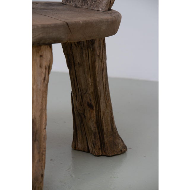 Primitive Elm T Tripod Side Chair, Denmark, 1970s For Sale - Image 15 of 18