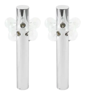 Robert Sonneman Chrome Cylinder Table Lamps - A Pair