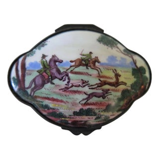 Late 19th Century Battersea Enamel Snuff Box For Sale