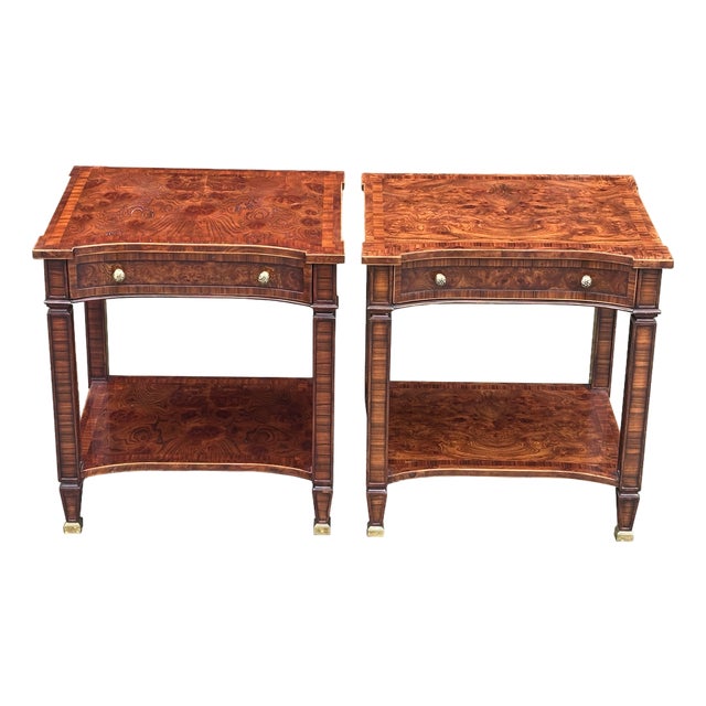 Walnut Side Tables from Brights of Nettlebed, 1980s, Set of 2 For Sale