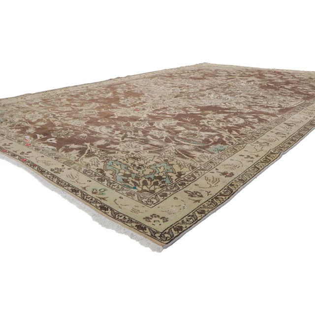 60961 Distressed Antique Persian Faridan Rug, 07'05 x 12'03. Persian Faridan rugs, from the central Iranian city of...