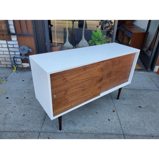 Walnut White Lacquered Credenza Chairish
