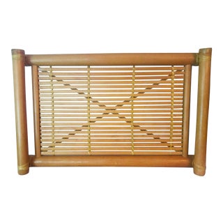 Vintage Bamboo Serving Tray For Sale
