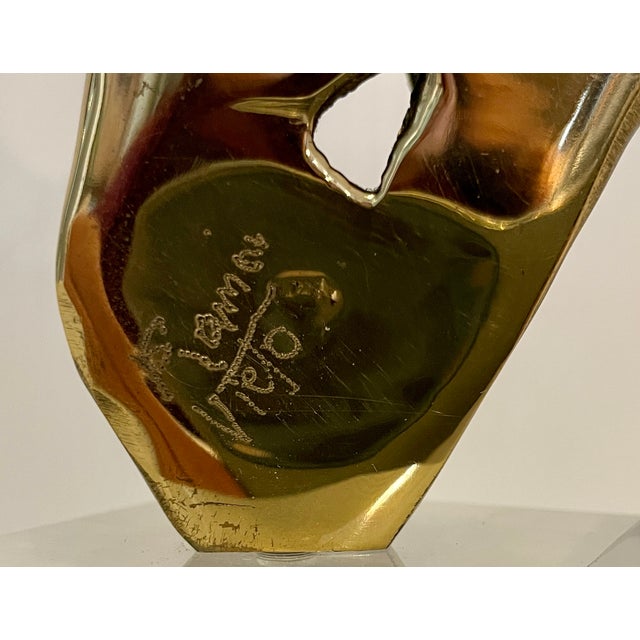 Brutalist Bronze Sculpture on Lucite Base by Ramon Viejo From 70's For Sale - Image 9 of 9
