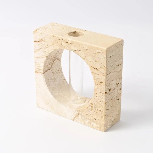 Modernist Travertine Solifleur Vase from Fratelli Mannelli, 1970s, in None conditions. Designed 1970 to 1979