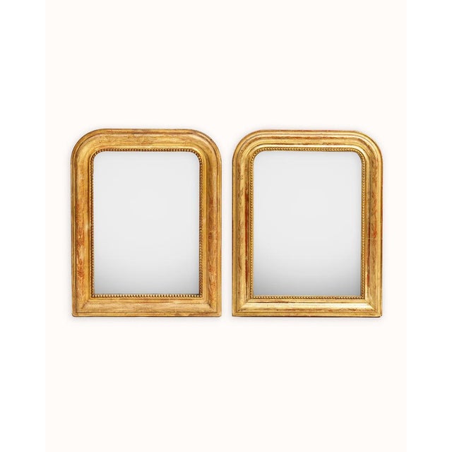 Small 19th Century French Gilt Rouge Louis Philippe Mirrors, Set of 2 For Sale - Image 14 of 14