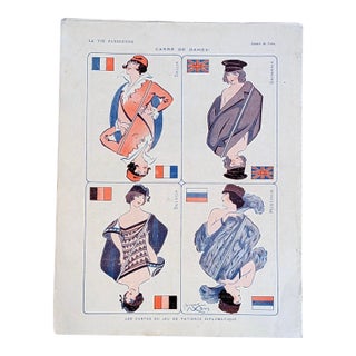 La Vie Parisienne 1916 Jacques Nam “Carré De Dames!” Print For Sale