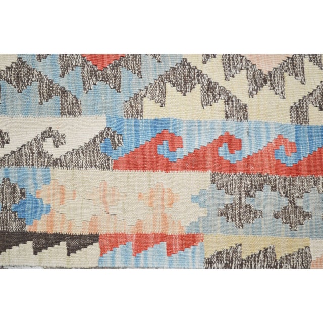 Shabby Chic Afghan Hand Made Organic Wool Maimana Kilim,7'x9'7" For Sale - Image 3 of 5