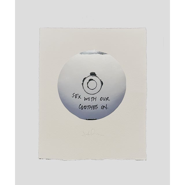 Conceptual mixed media artwork inspired by a CD playlist, featuring a minimalist circular form with hand-applied text and...