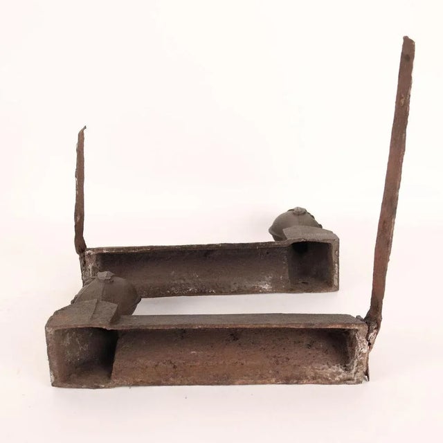 Charcoal Vintage Andirons in Iron, Set of 2 For Sale - Image 8 of 9