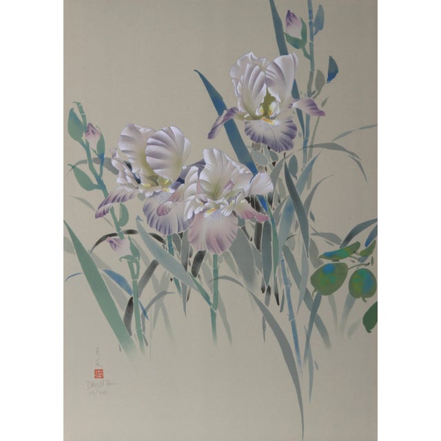 Modern David Lee, Irises (17), Lithograph For Sale - Image 3 of 3