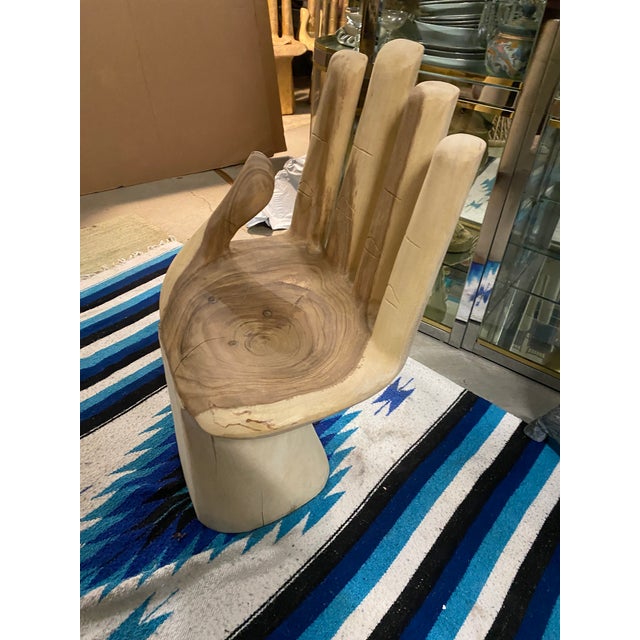 Vintage Natural Wooden Hand Chair | Chairish