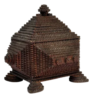 Antique Tramp Art Bank Box