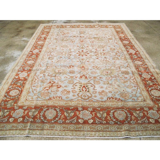 Early 20th Century Galerie Shabab Collection Early 20th Century Persian Tabriz Room Size Carpet in Red, Blue, and Grey For Sale - Image 5 of 10