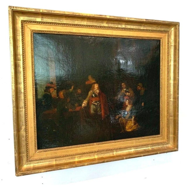 Animated Scene of Characters, 19th Century, Oil on Canvas, Framed For Sale - Image 8 of 8