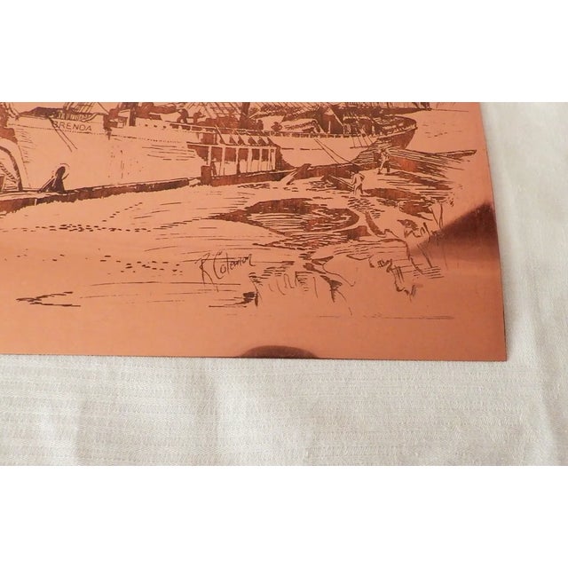 Metal Brenda Sailing Ship British Maritime Copper Etching Print Plate Artist R. Colerion 1877 For Sale - Image 7 of 10