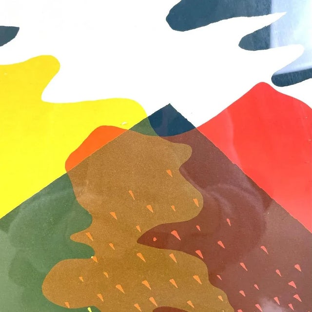 Italian Modern Rectangular Silkscreen of a House in Frame, 1980s For Sale - Image 3 of 10