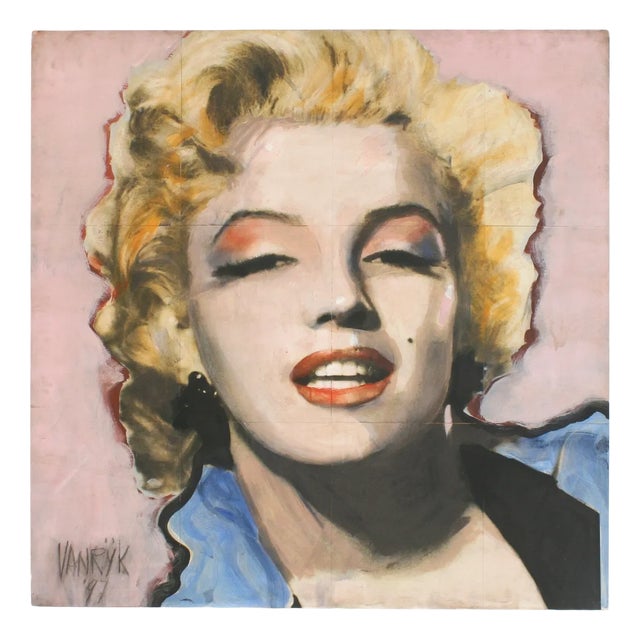 Georges-Charles Vanrijk, Marilyn Monroe, Print & Mixed Media Panel Painting, 1997 For Sale