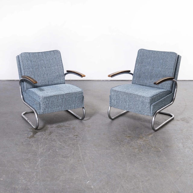 1930s Blue Fleck Armchair by Mart Stam for Mucke Melder, 1930s For Sale - Image 5 of 12