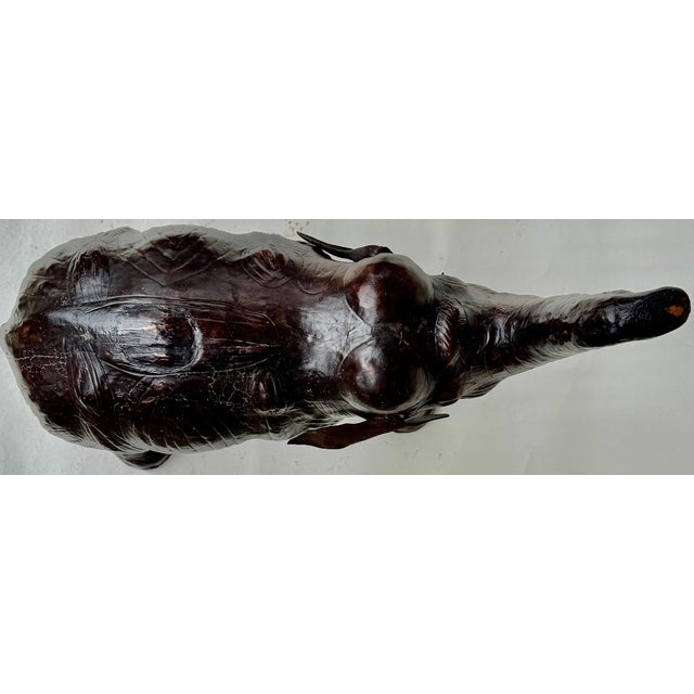 Glass Leather Elephant Sculpture, Mid 20th Century For Sale - Image 7 of 15