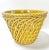 Vintage Italian Yellow Ceramic Basket Weave Cachepot Planter For Sale - Image 4 of 10