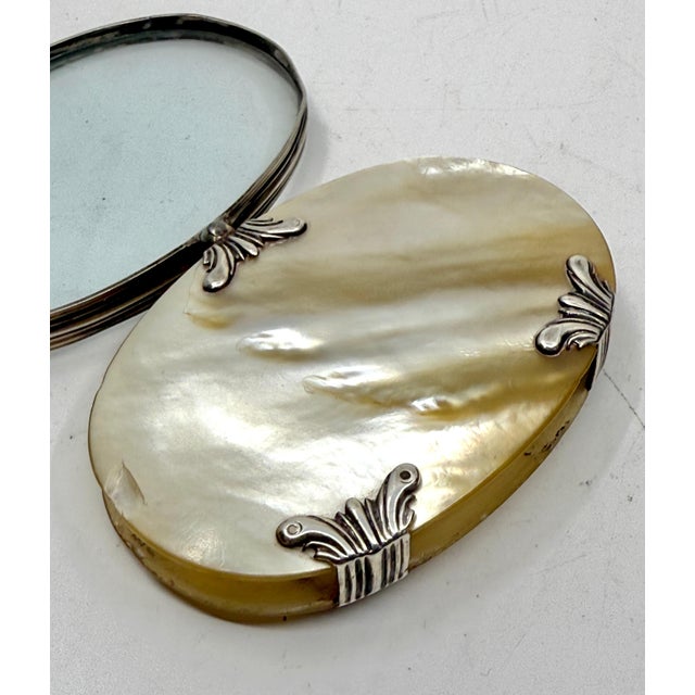19th Century Victorian Mother of Pearl Folding Looking Glass For Sale - Image 14 of 16