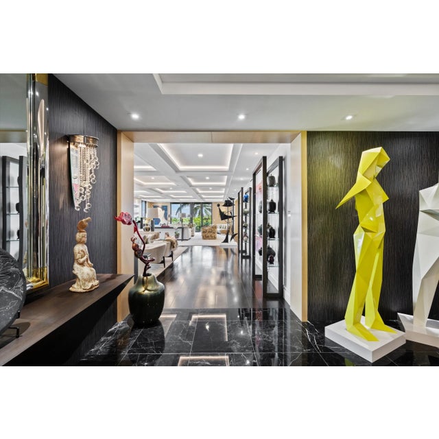 C. 2013 Todd Rugee (Design) for Boyd Lighting, Polished Nickel & Swarovski Crystal Embellished Cascade II Waterfall Sconces Pair For Sale - Image 14 of 14