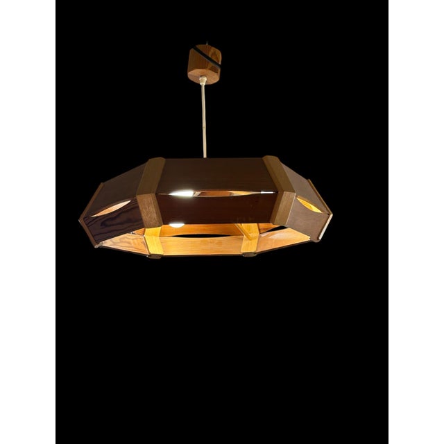 1970s Brutalist Wood Pendant, 1970s For Sale - Image 5 of 8
