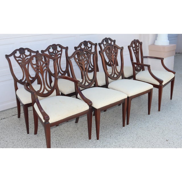 Mid-Century Modern 8 Chippendale Style Vintage Henredon Dining Chairs B Bo For Sale - Image 3 of 15