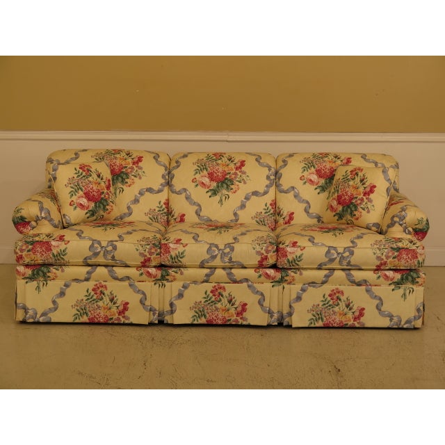Ethan Allen Floral Damask Print Upholstered Sofa Chairish