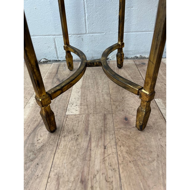 Gilt Metal and Smoke Glass Table For Sale - Image 9 of 11