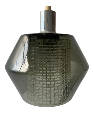 1960s Swedish Smoke Glass and Transparent Textured Glass Pendant Attributed to Carl Fagerlund for Orrefors