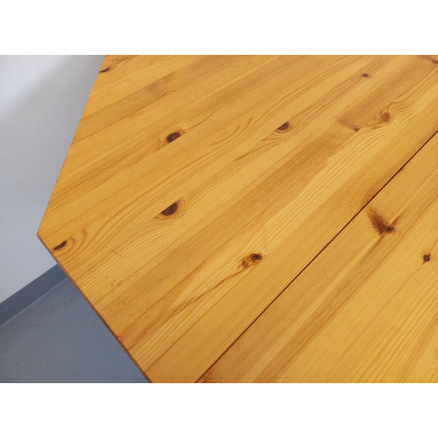 Vintage Octagonal Pine Dining Table with Extension, 1970s For Sale - Image 10 of 18