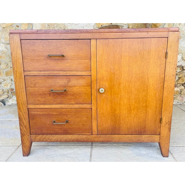 Vintage Oak Buffet with Drawers, 1950s For Sale - Image 10 of 18