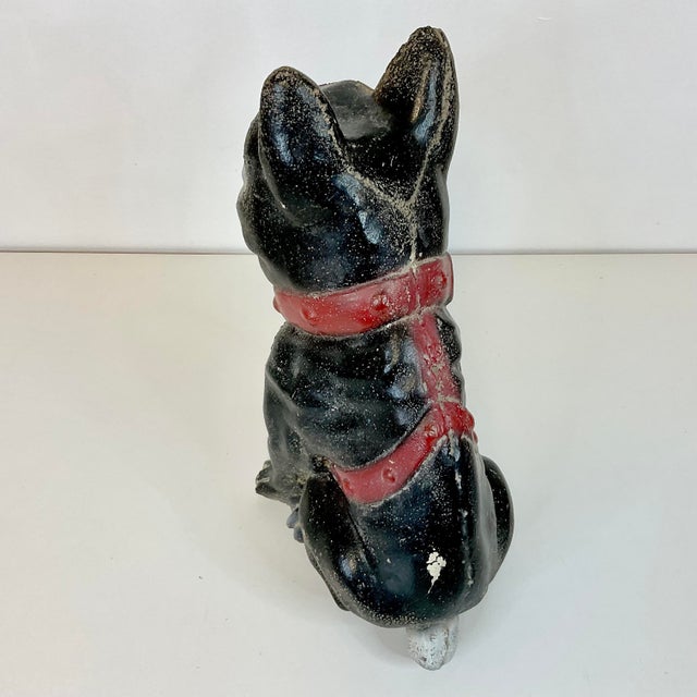 1950s Boho Chic Rustic European French Bulldog Reconstituted Stone Statue. For Sale - Image 12 of 14