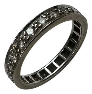 French Eternity Ring in 14 Karat with Diamonds, 1930s